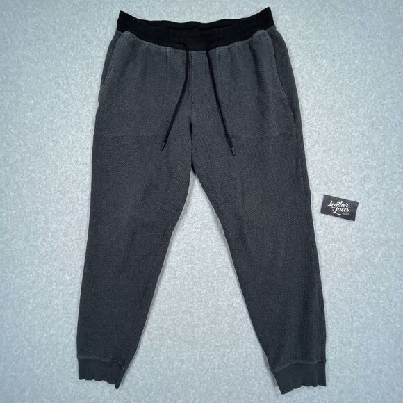 Lululemon At Ease Jogger Mens XL Gray Black Textured Double Knit Joggers Pants